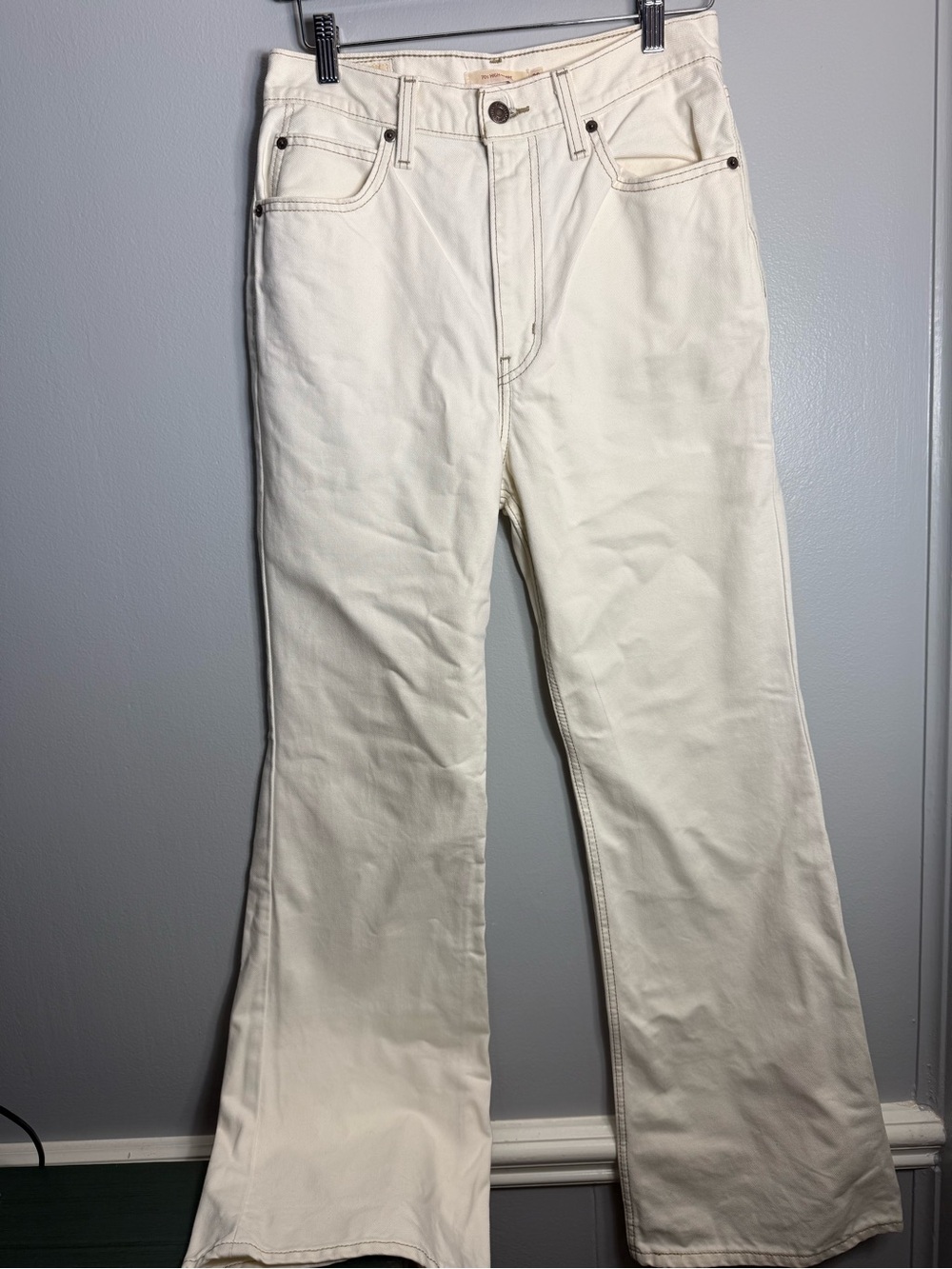 27. Levi's 70s High Rise Off-White Wide-Leg Jeans